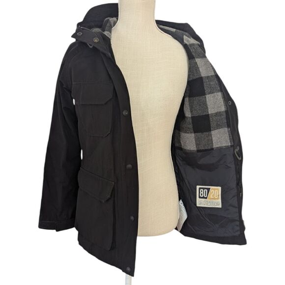 Penfield Kasson 80/20 Women's XS Down Jacket Hooded in Black Fleece Lined - Picture 6 of 13